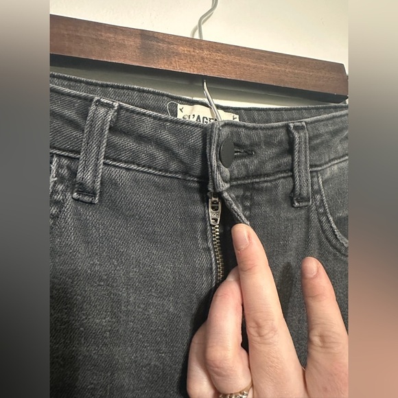 L’Agence Audrina Straight High Rise Jeans Vintage Black Worn Distressed 28 - Picture 3 of 6